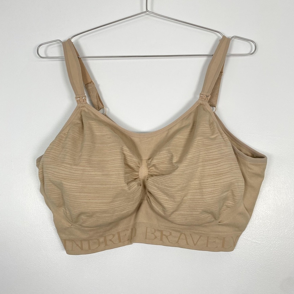Kindred Bravely Nursing Bra Womens 3X Busty Beige Wireless Seamless Maternity